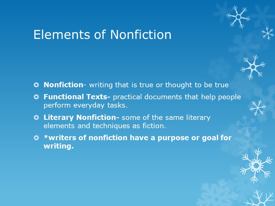 Unit 3- Types of Nonfiction What should we learn