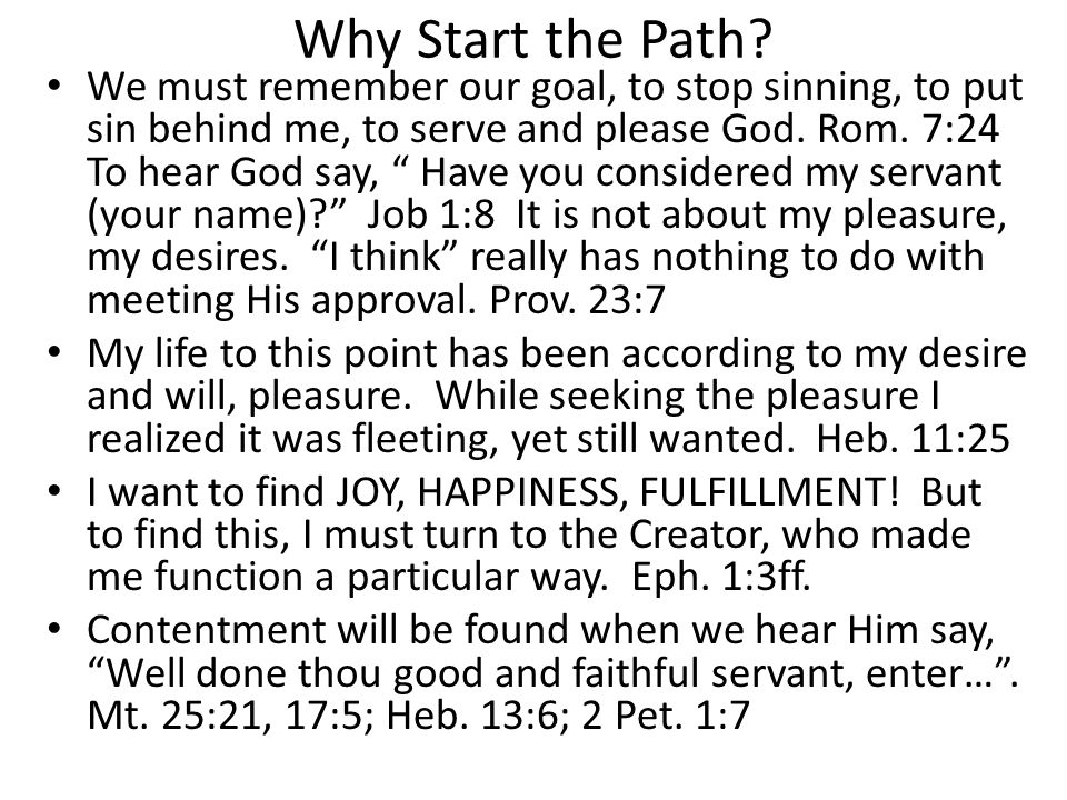Why Start the Path.