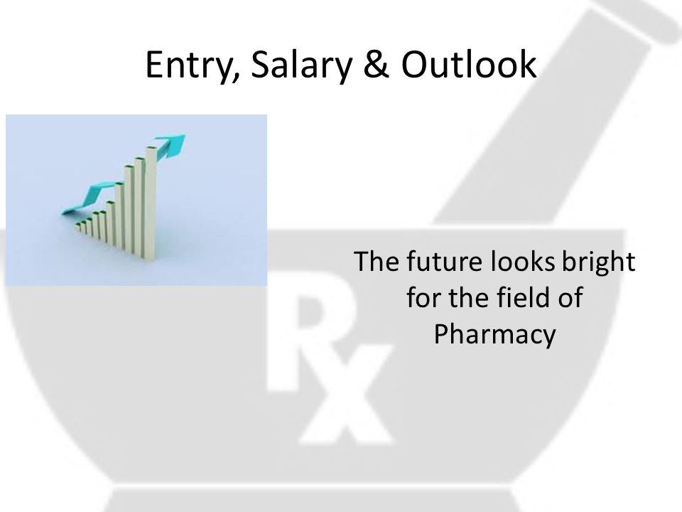 Entry, Salary & Outlook The future looks bright for the field of Pharmacy