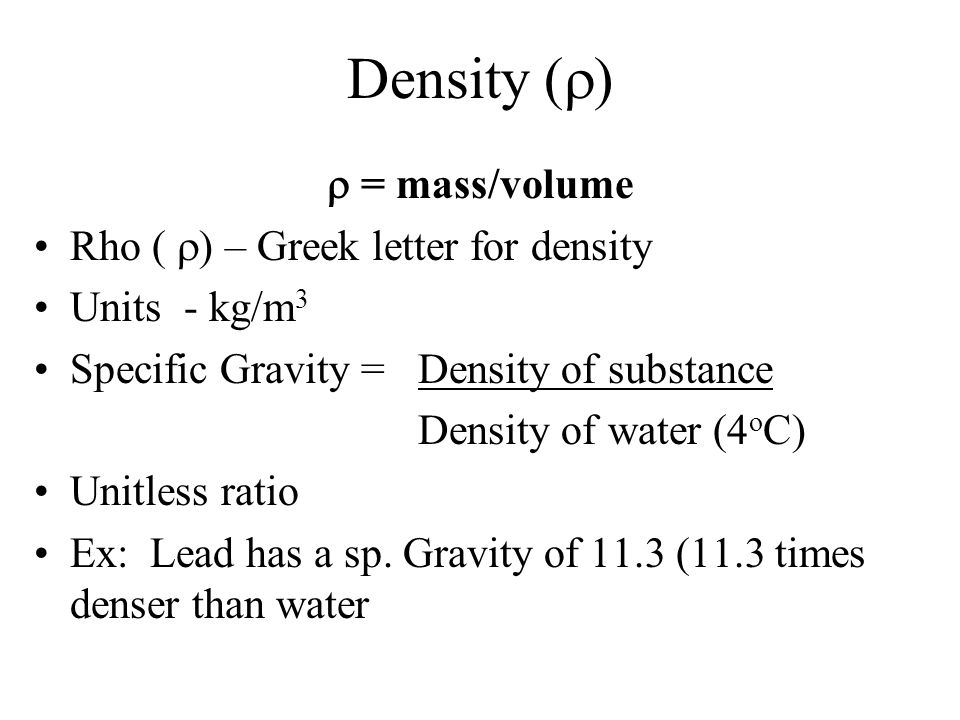 fluids and elasticity chapter 15 density mass volume greek letter p