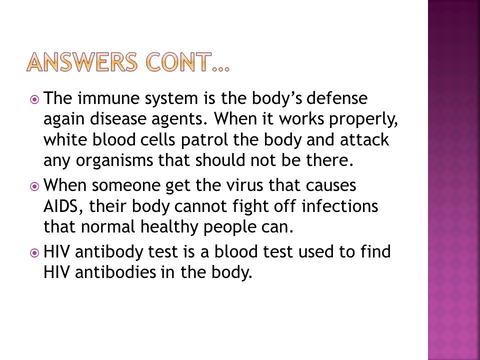  The immune system is the body’s defense again disease agents.