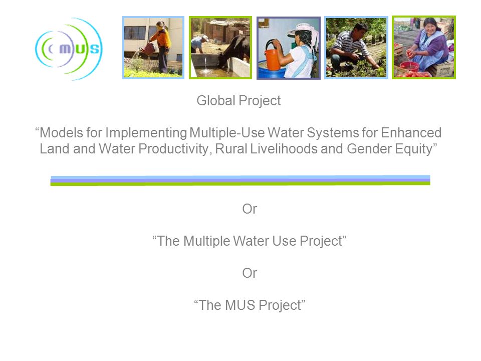 Global Project Models for Implementing Multiple-Use Water Systems for Enhanced Land and Water Productivity, Rural Livelihoods and Gender Equity Or The Multiple Water Use Project Or The MUS Project