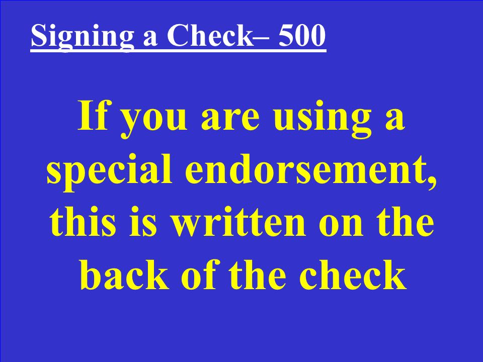 What is a special or full endorsement