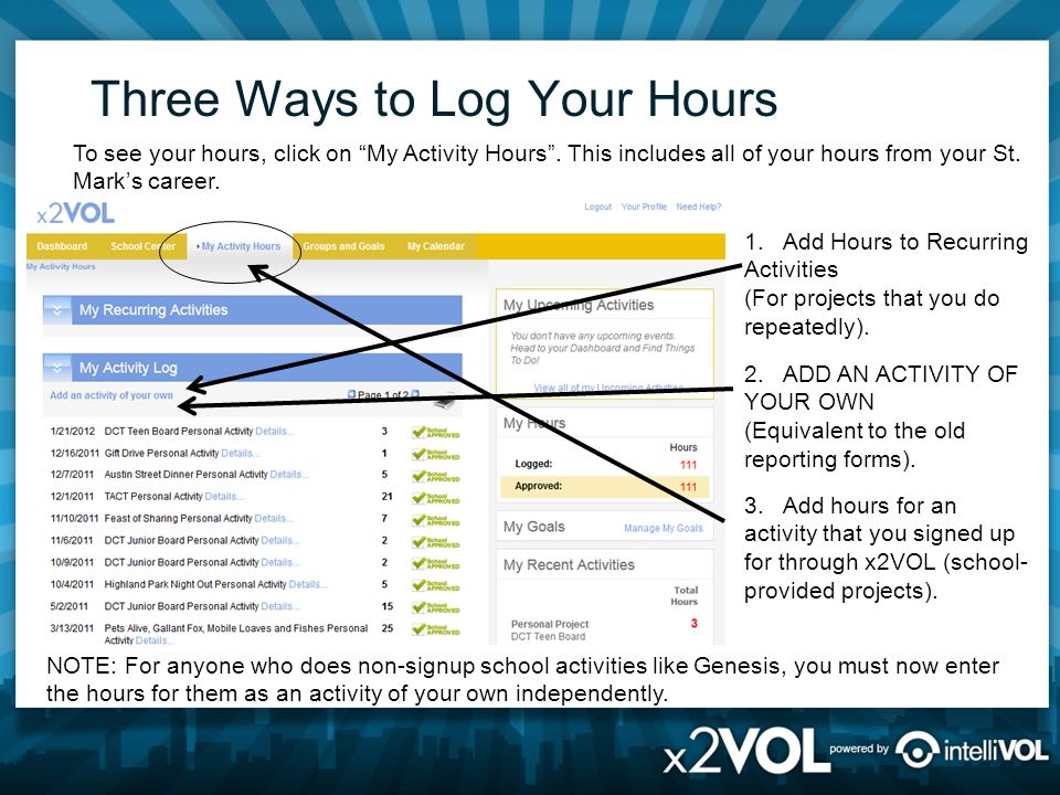 Three Ways to Log Your Hours 1.
