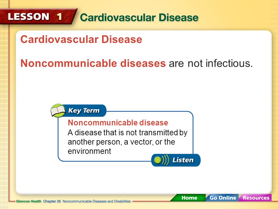 Cardiovascular Disease The heart, blood, and blood vessels are at risk for a number of potentially serious diseases.