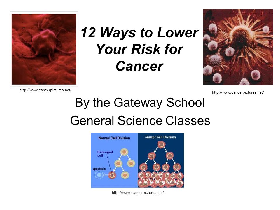 12 Ways to Lower Your Risk for Cancer   By the Gateway School General Science Classes
