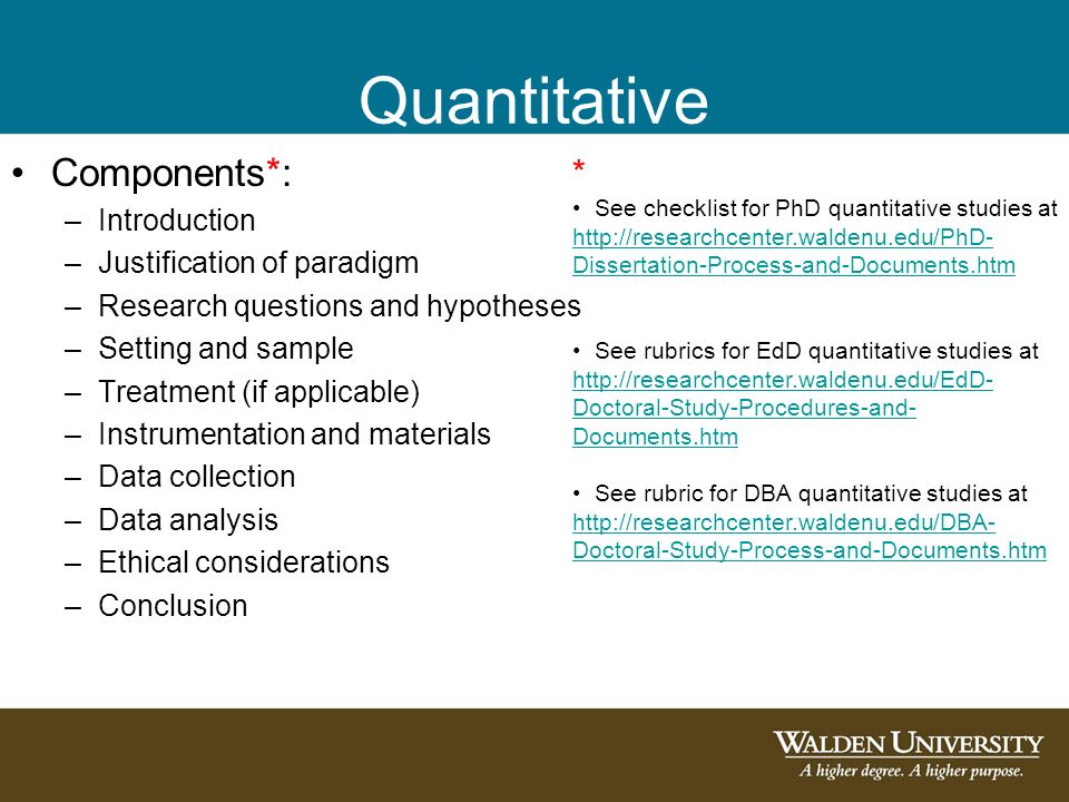 Quantitative dissertation sample