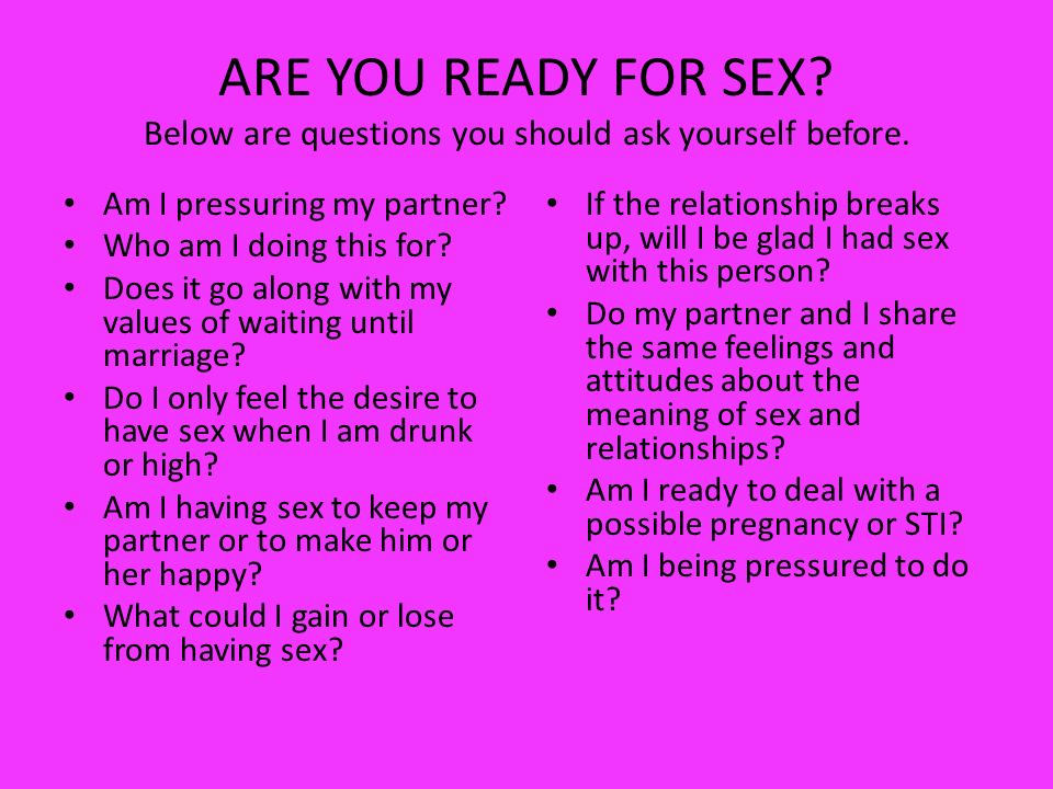 When are you ready for sex