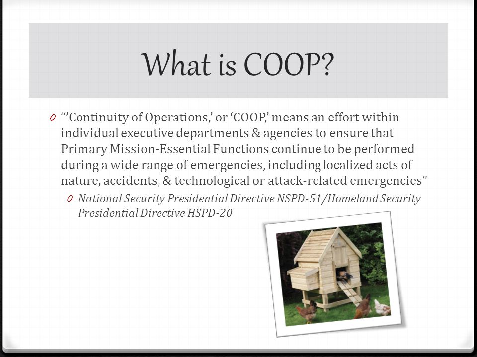 What is COOP.