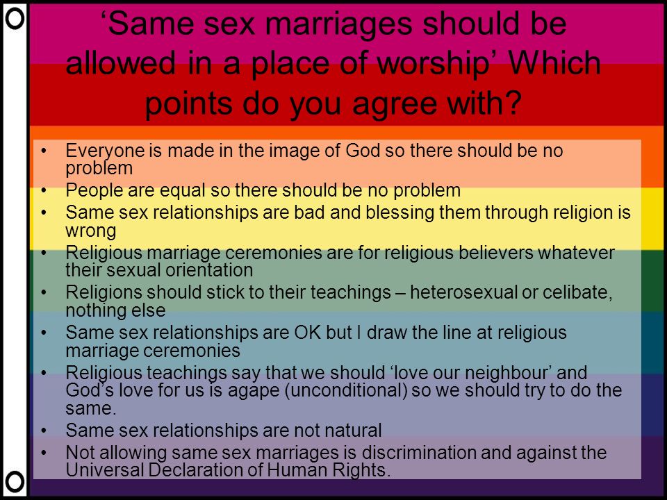 Should same sex marriage be allowed