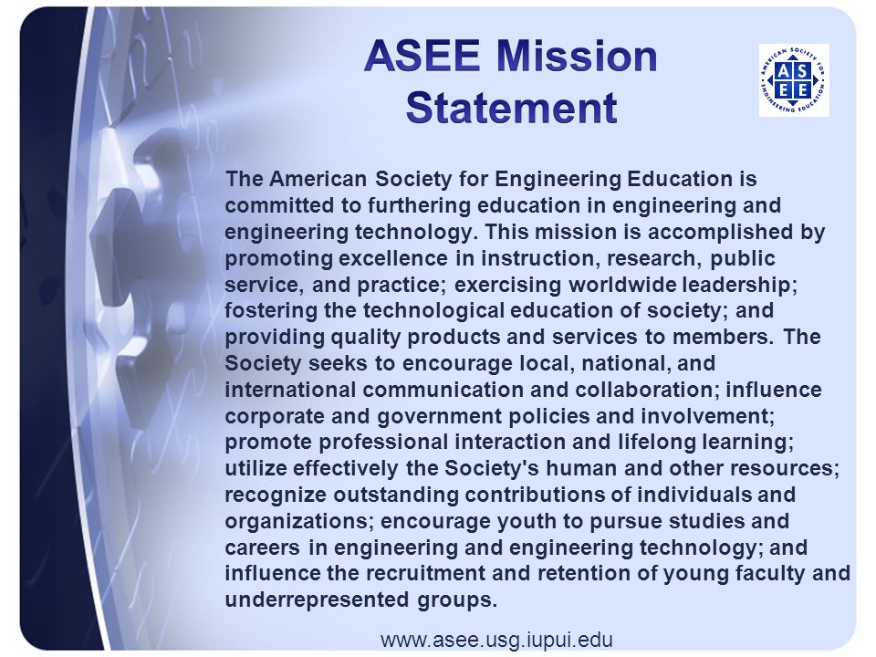 The American Society for Engineering Education is committed to furthering education in engineering and engineering technology.