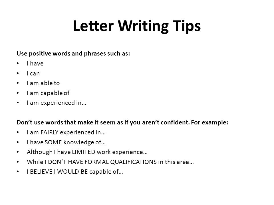 For getting words when writing a letter
