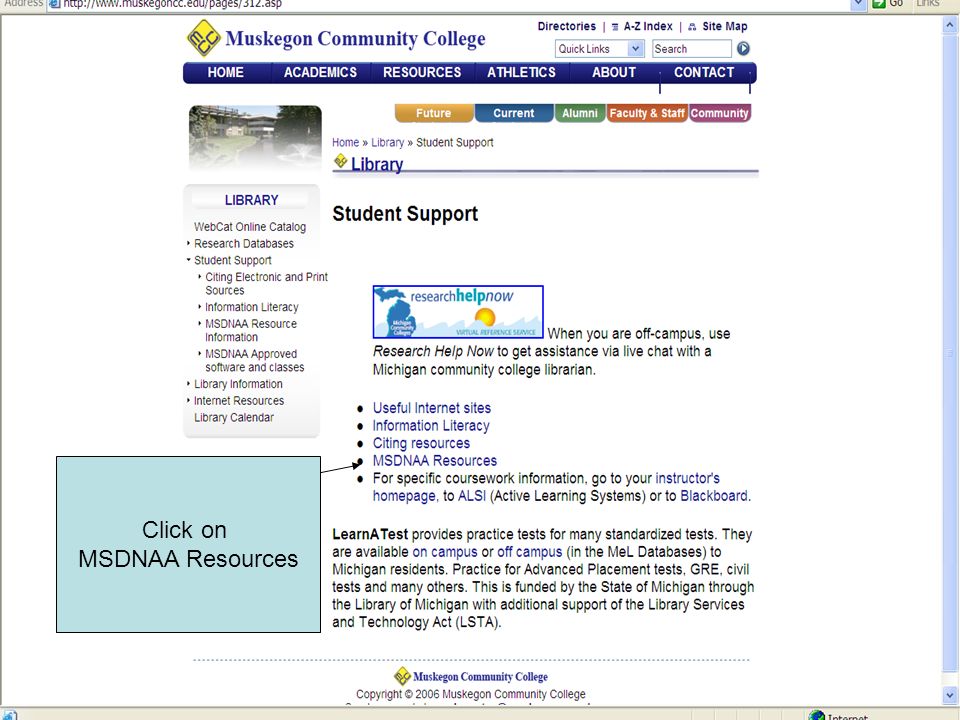 Click on MSDNAA Resources