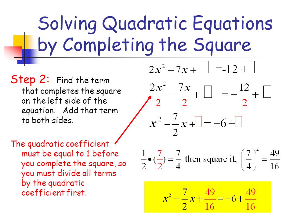 Solving Quadratic Equations By Completing The Square Solver Solving Quadratic Equations By Completing The Square Step 2 Find Term That Completes Factoring X 9 0 3 Or