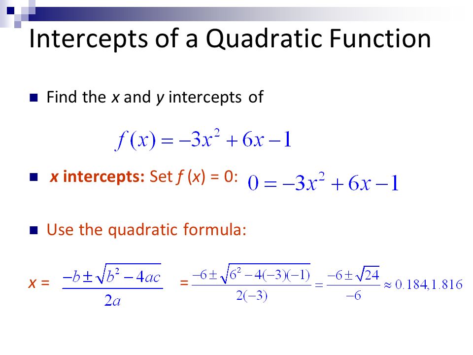 Using X And Y Intercepts To Find Quadratic Equation Tessshlo Quadratic Equation Y Intercept Talkchannels