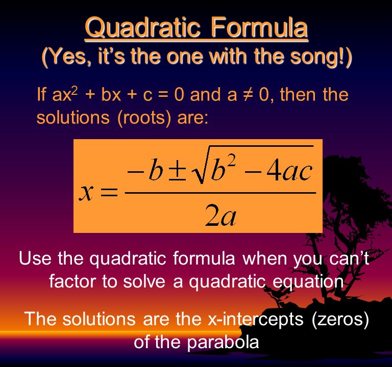 Sec 5.6 Quadratic Formula & Discriminant