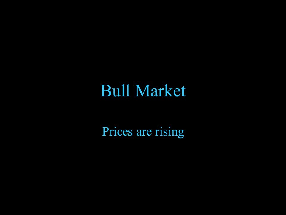 Bull Market Prices are rising