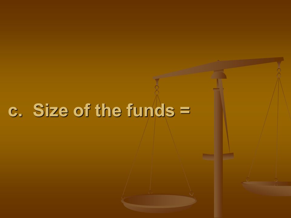 c. Size of the funds =