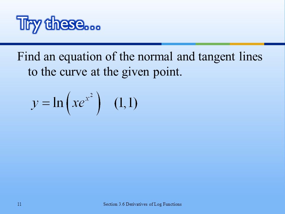 Find an equation of the normal and tangent lines to the curve at the given point.