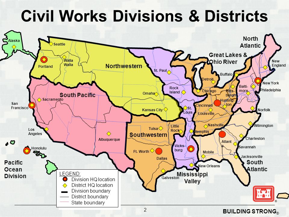 building strong 2 civil works divisions districts pacific ocean division southwestern south atlantic south building strong 2 civil works divisions districts pacific ocean division southwestern south atlantic south