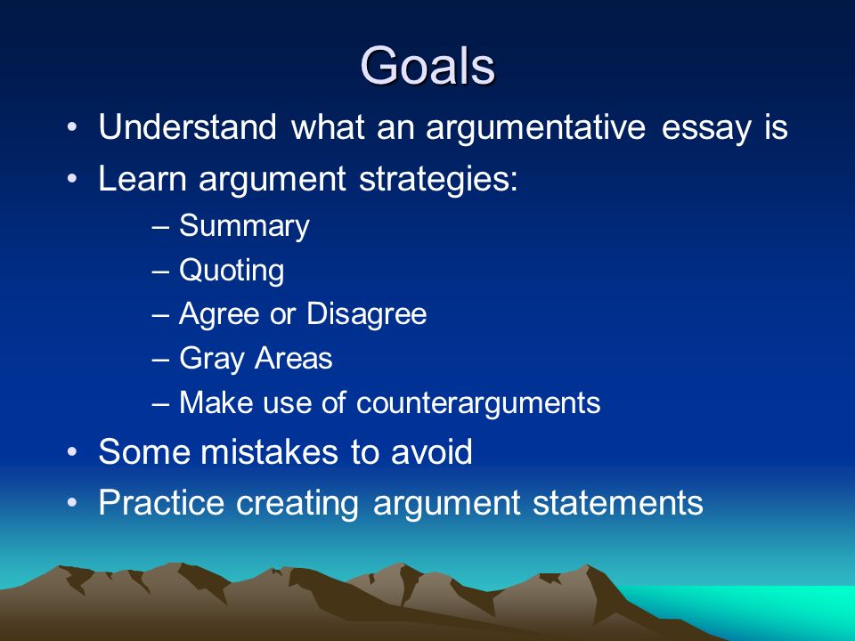 Write An Argumentative Essay