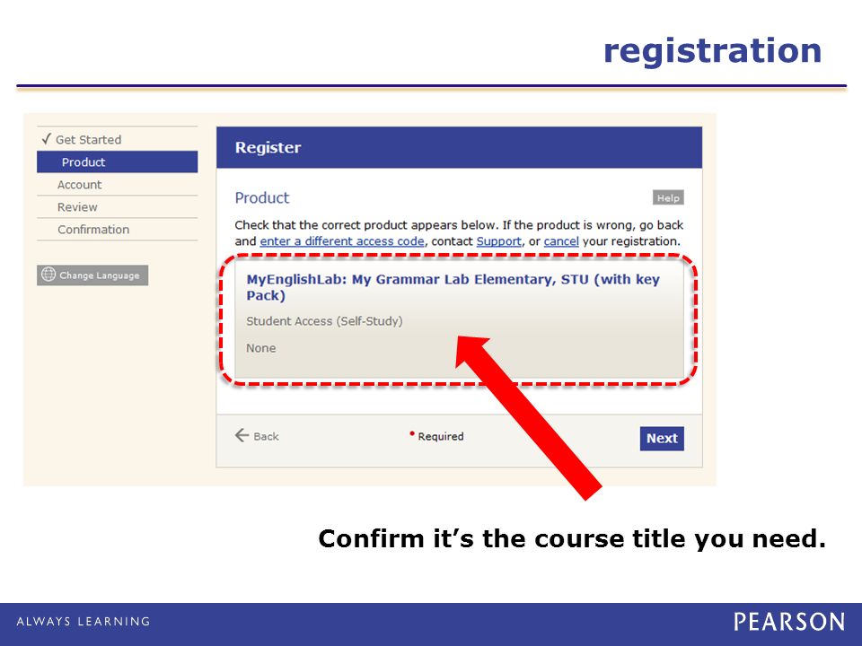 registration Confirm it’s the course title you need.