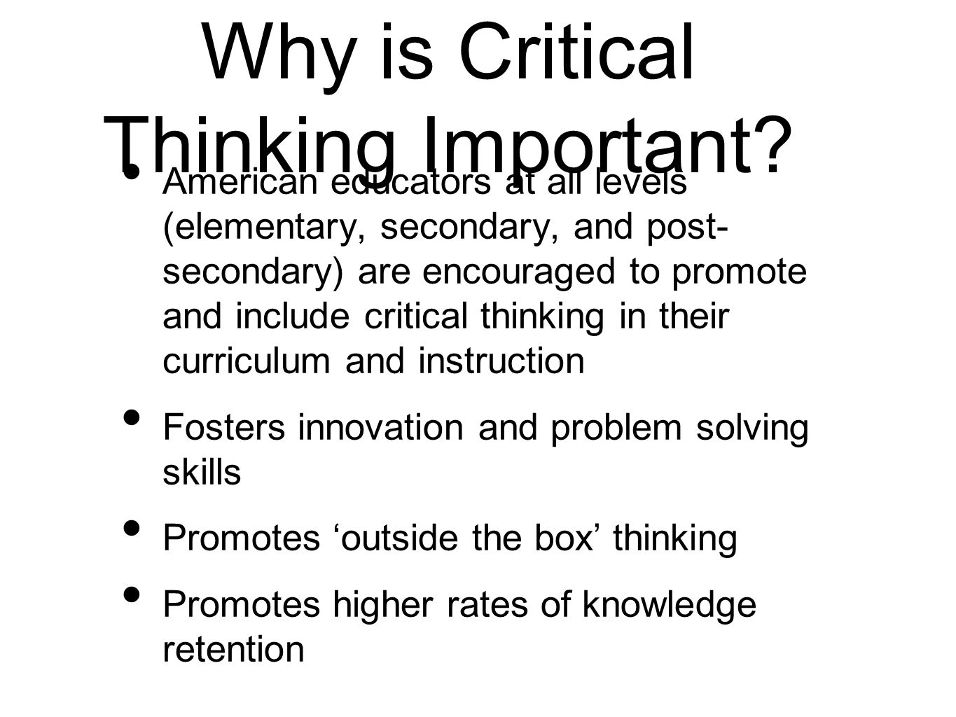 Three levels of thought critical thinking