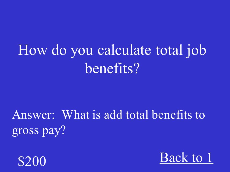 What is one example of a job benefit.