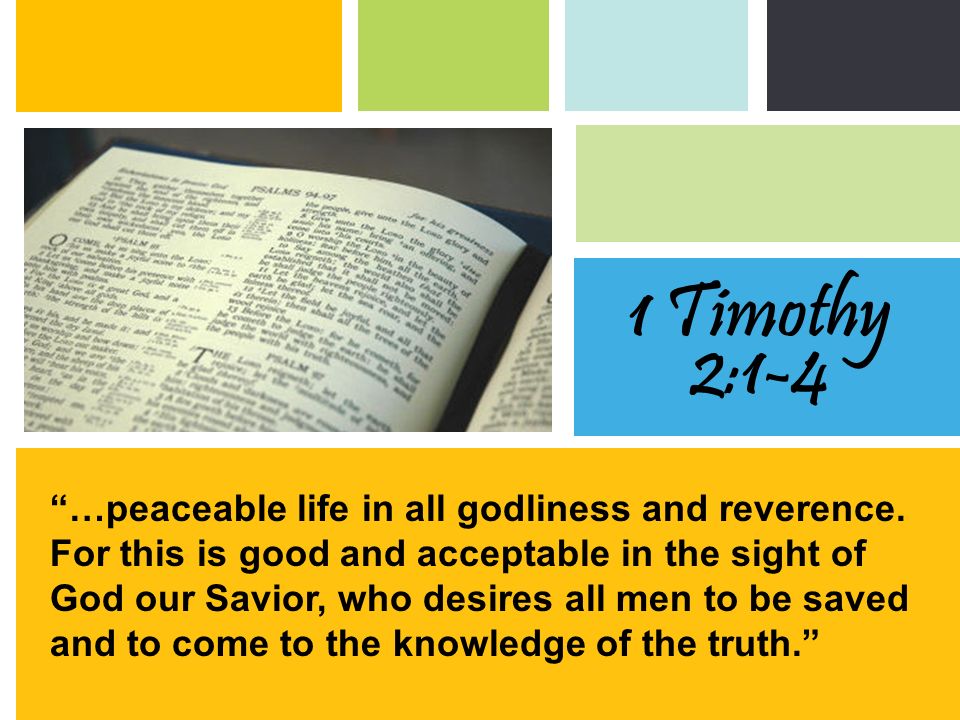…peaceable life in all godliness and reverence.