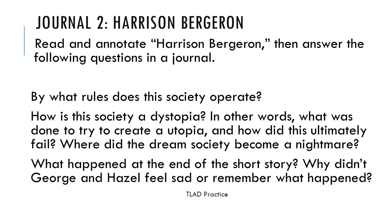 Thesis Example Essay Harrison Bergeron Essay Topics Webuda Com High School Reflective Essay also Political Science Essay Topics Get Paid Online Assignment Help Now Harrison Bergeron Essay English Is My Second Language Essay