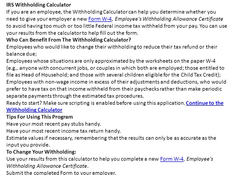 best withholding calculator