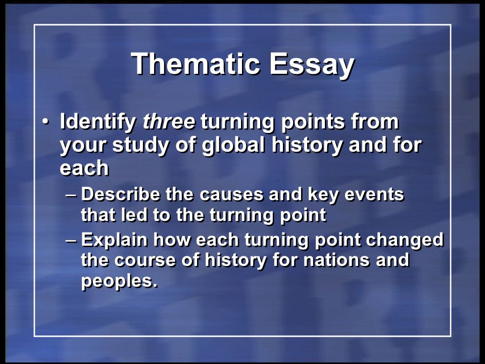 Regents prep global history geography thematic essay