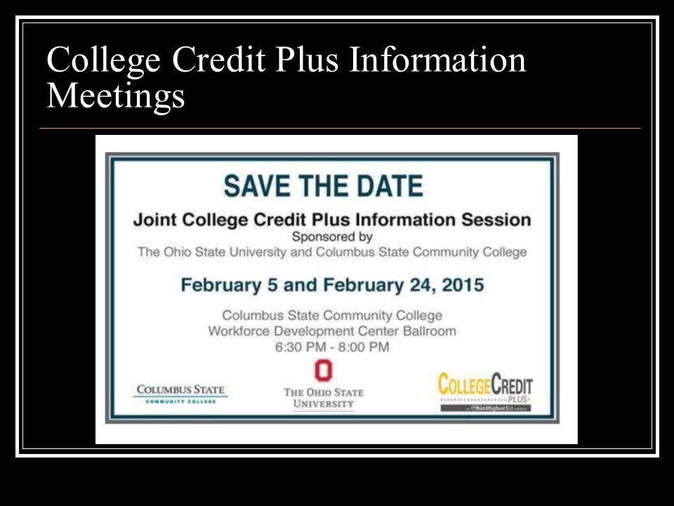 College Credit Plus Information Meetings