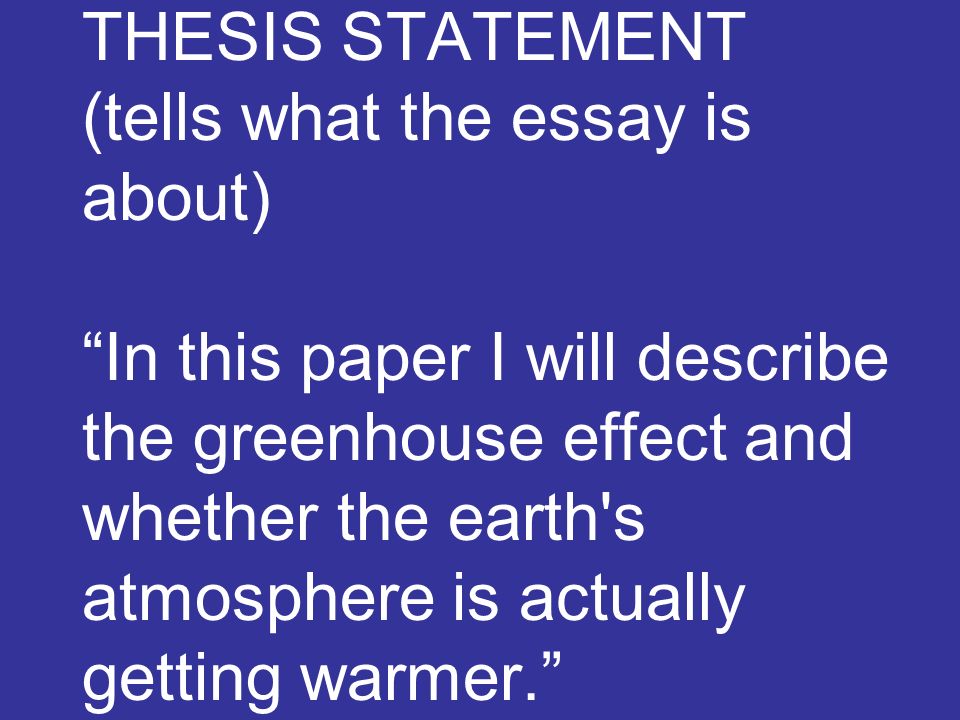 Pollution Thesis Statement