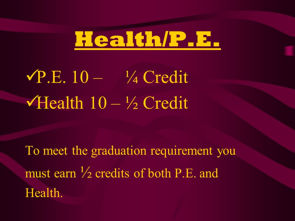 Health/P.E. P.E.