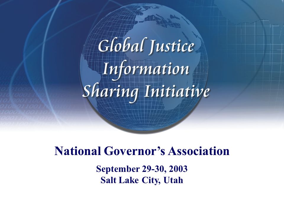 National Governor’s Association September 29-30, 2003 Salt Lake City, Utah