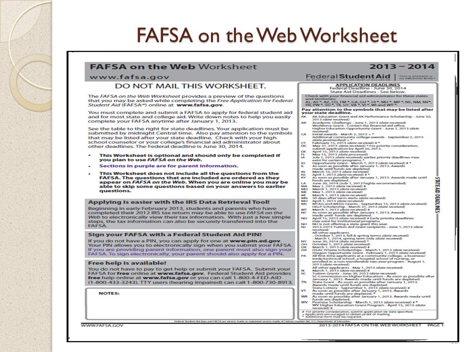 Financial Aid Bronx High School Of Science 1 Michael Szabo 12 Fafsa On The Web Worksheet