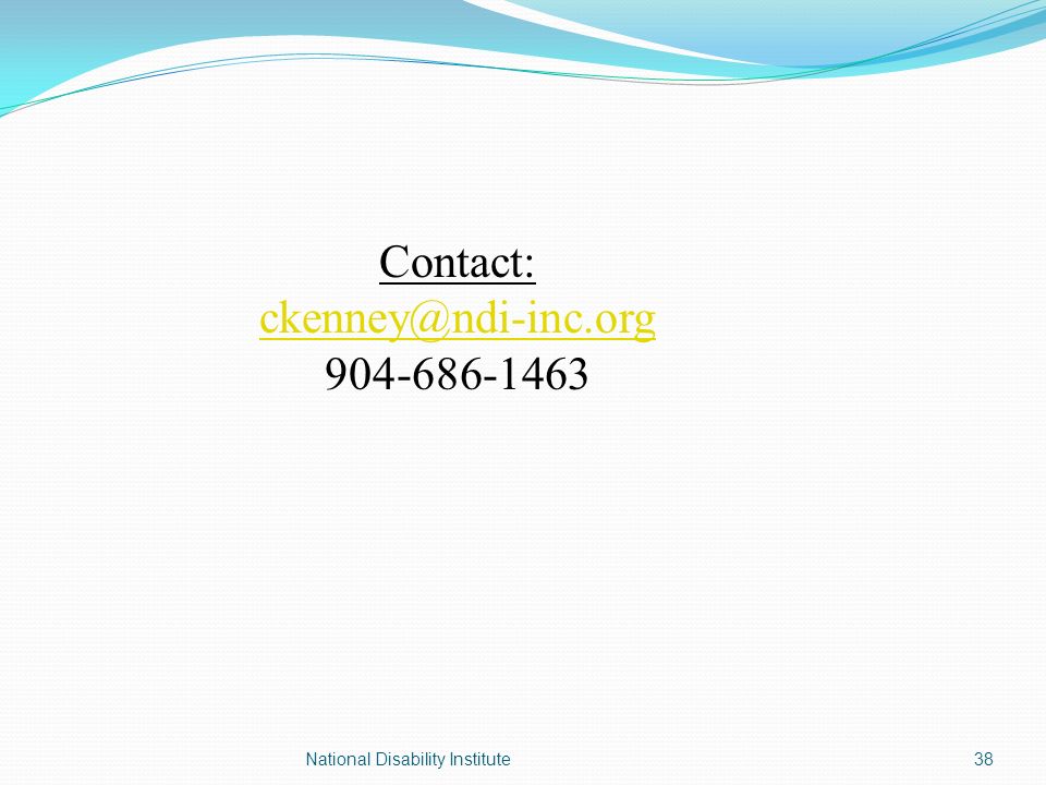 Contact: National Disability Institute