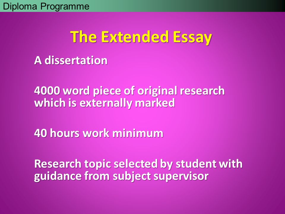 Extended essay minimum word count