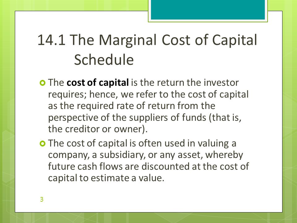 Chapter 14 Cost Of Capital Step 1 Calculate The Proportions 3 14 1 The Marginal Cost Of Capital Schedule Is Return