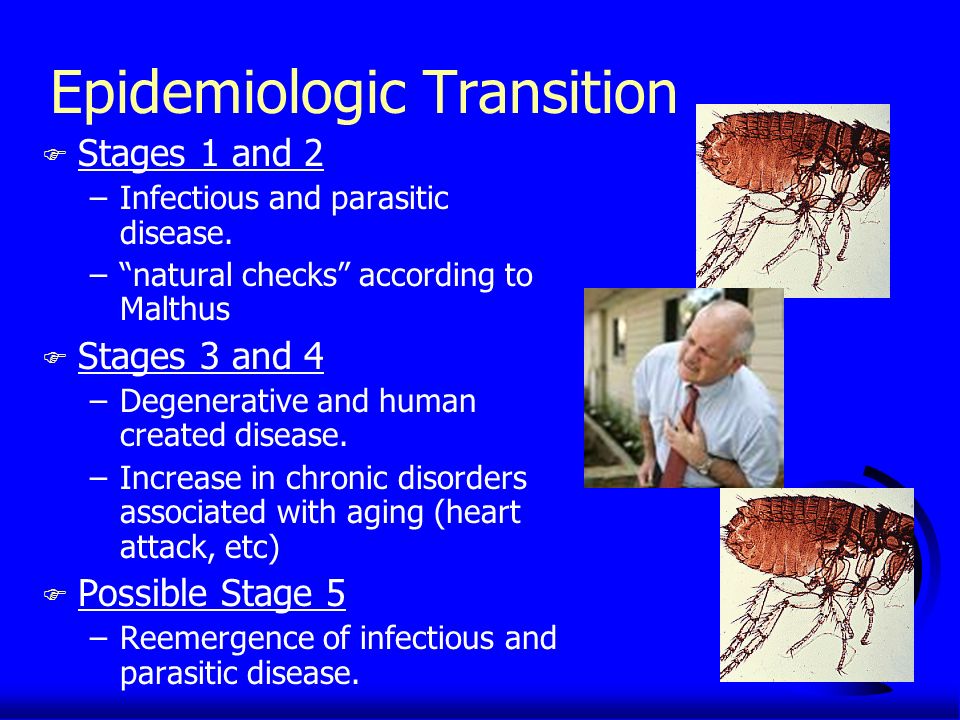 Epidemiologic Transition F Stages 1 and 2 –Infectious and parasitic disease.