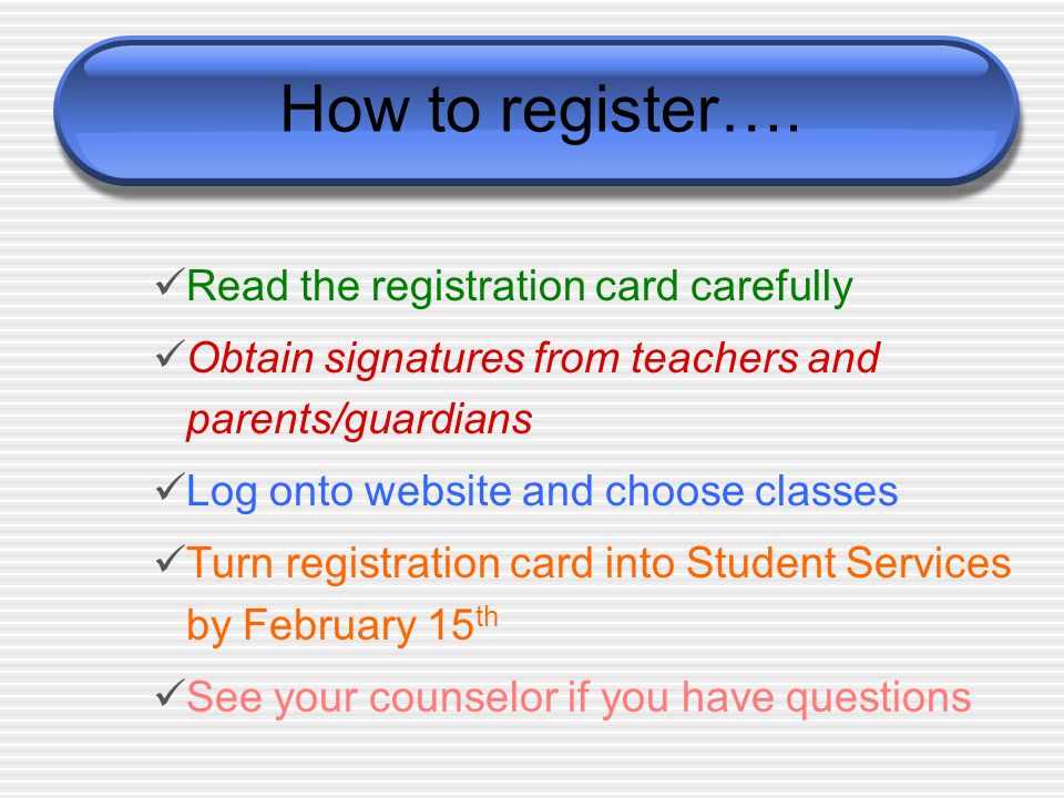 How to register….