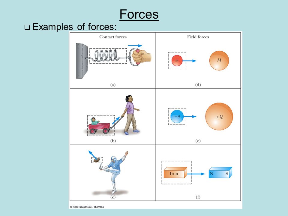 Forces  Examples of forces: