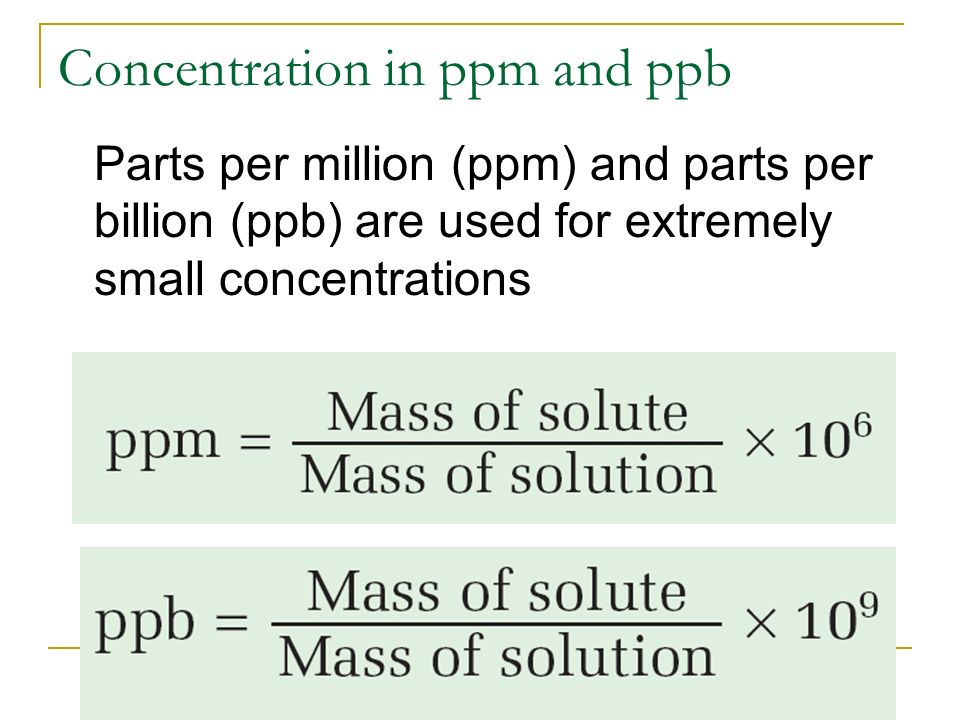 Worksheets Parts Per Million Problems Worksheet solution chemistry chp 7 solutions terms molar concentration in ppm and ppb parts per million billion