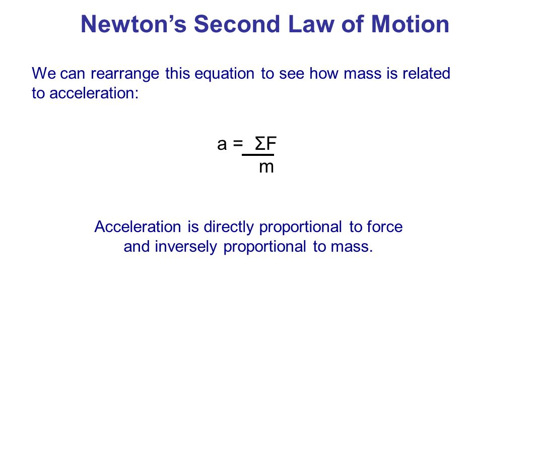 This Material Is Made Freely Available At And Intended For The 46 We Can Rearrange This Equation To See How Mass Is Related Acceleration Newton S Second Law Of Motion
