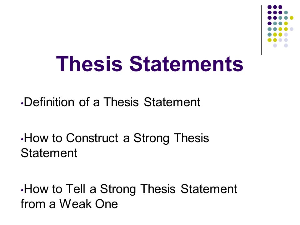 Definition of thesis statement example