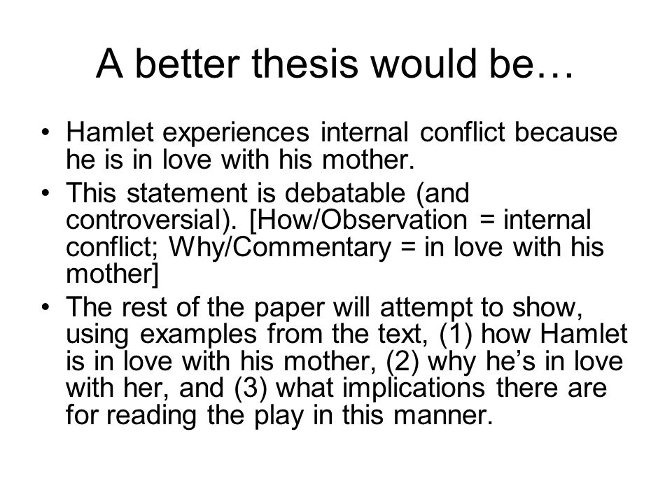Thesis for hamlet paper
