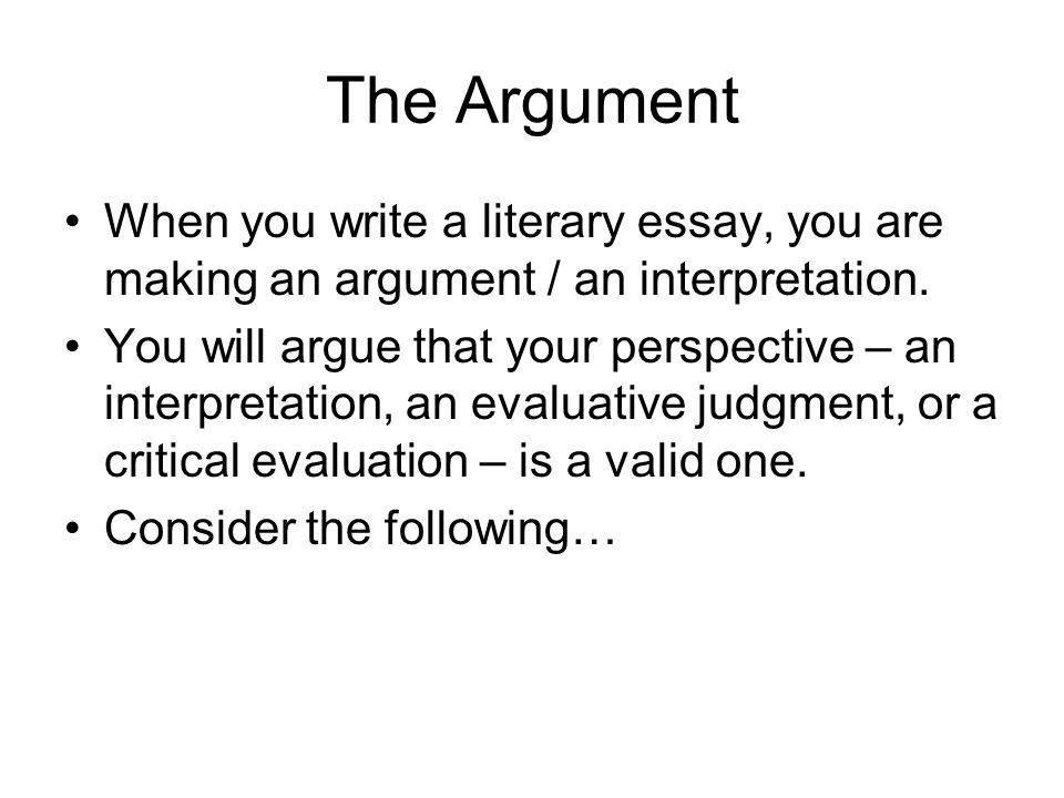 Thesis Statement Argument