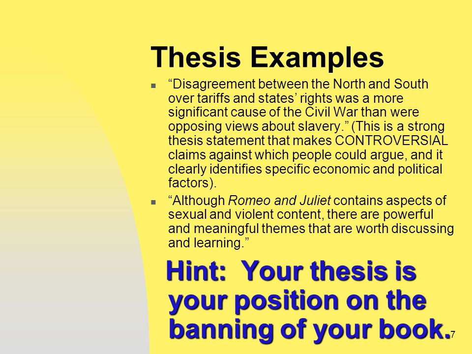 English Thesis Essay Examples