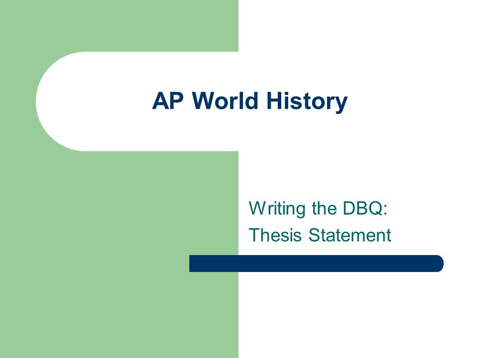 History thesis statement examples